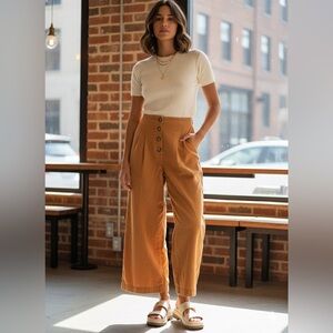 Wilfred Orange Wide Leg Pants